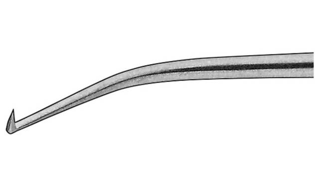 Crochet otologique courbé gauche, 16cm